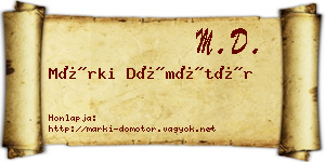 Márki Dömötör névjegykártya